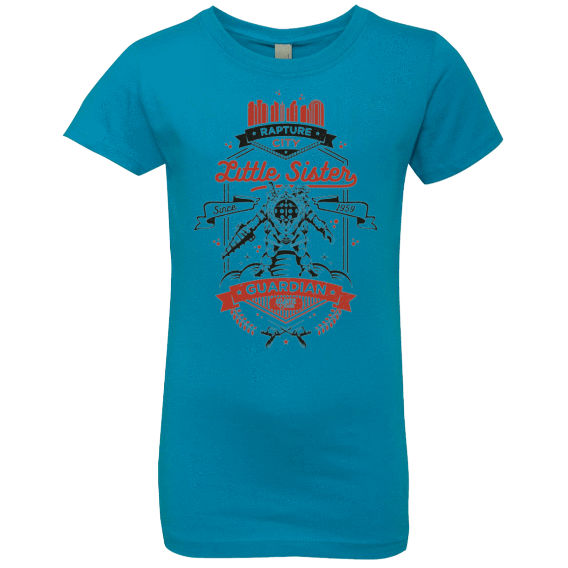 T-Shirts Turquoise / YXS Little Sister Protector V2 Girls Premium T-Shirt