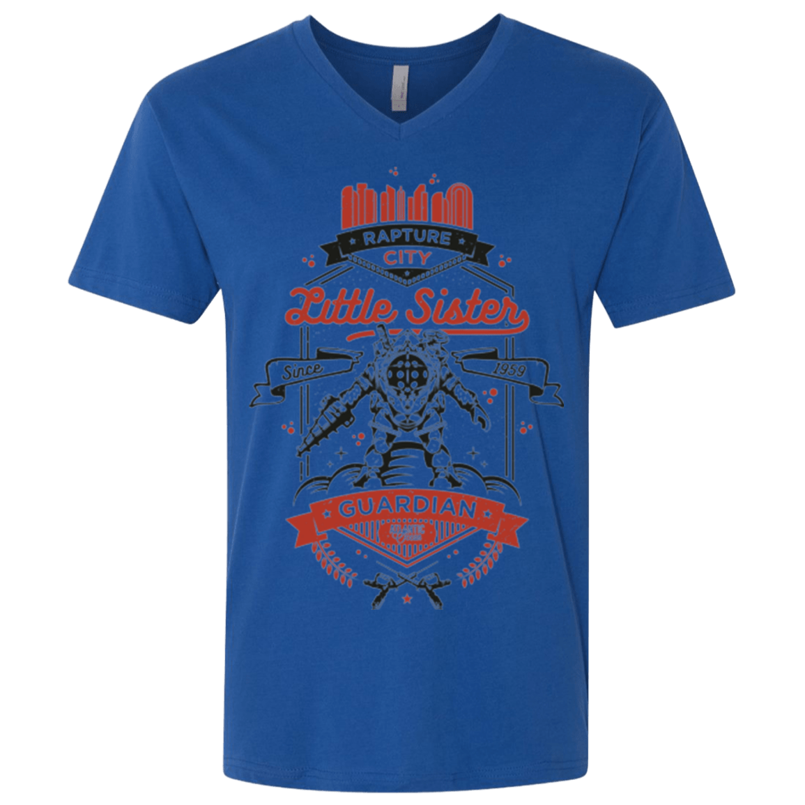 T-Shirts Royal / X-Small Little Sister Protector V2 Men's Premium V-Neck