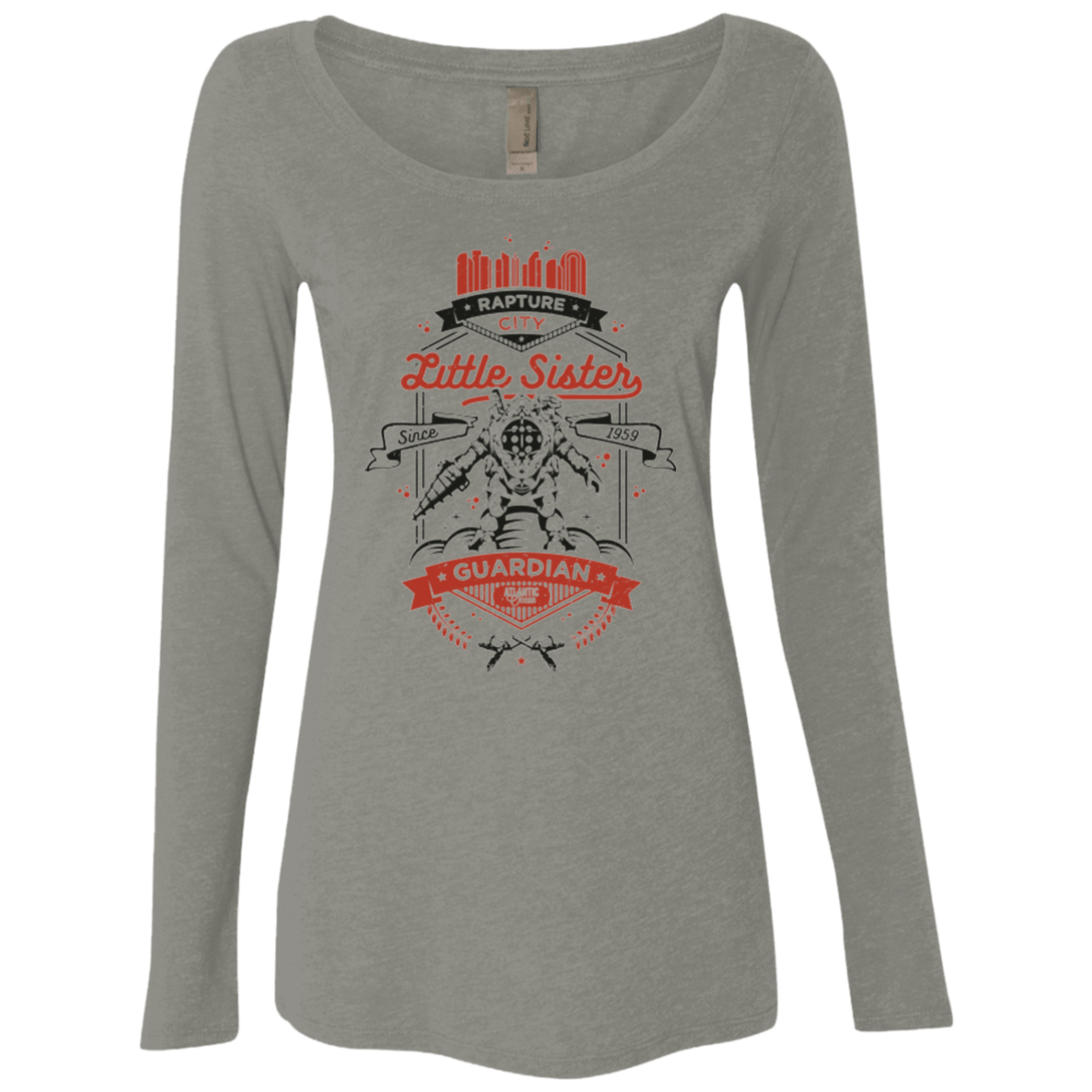 T-Shirts Venetian Grey / Small Little Sister Protector V2 Women's Triblend Long Sleeve Shirt