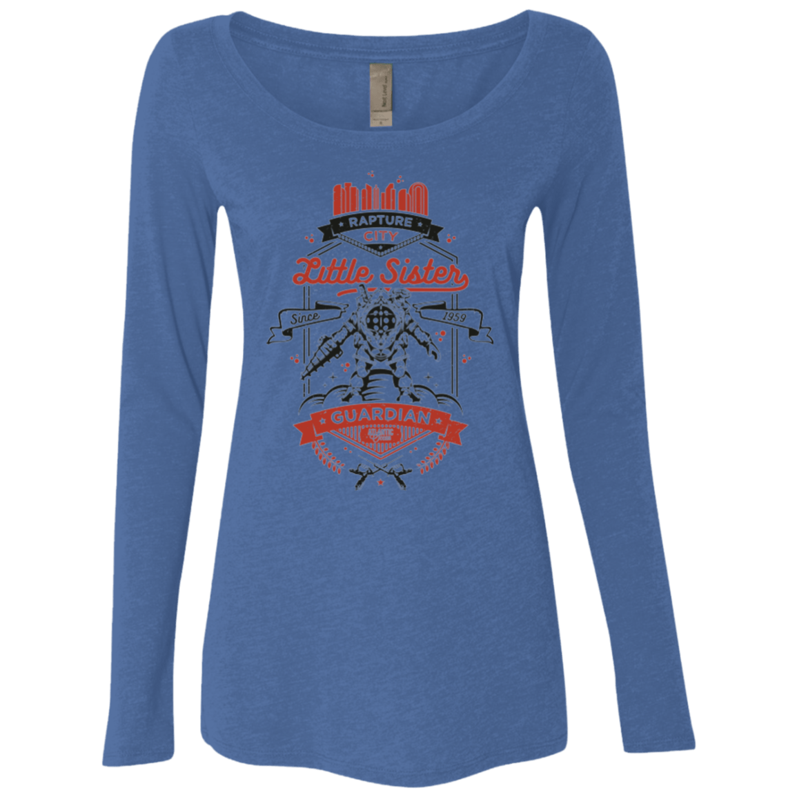 T-Shirts Vintage Royal / Small Little Sister Protector V2 Women's Triblend Long Sleeve Shirt