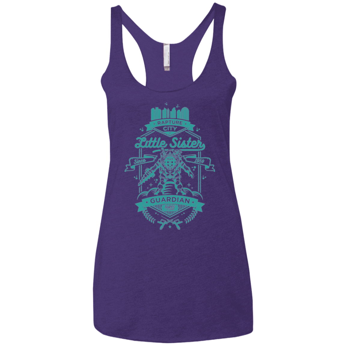 T-Shirts Purple / X-Small Little Sister Protector Women's Triblend Racerback Tank