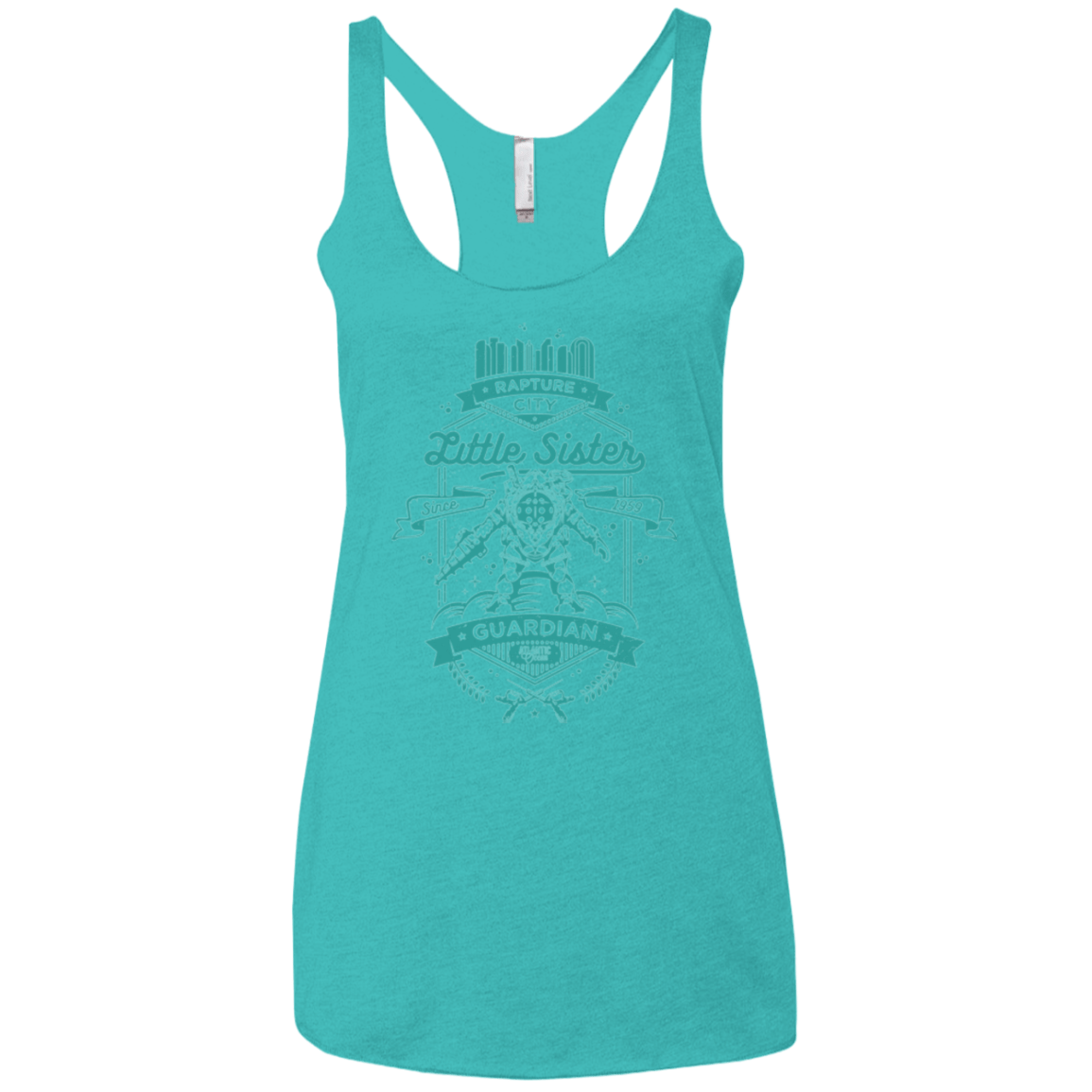 T-Shirts Tahiti Blue / X-Small Little Sister Protector Women's Triblend Racerback Tank