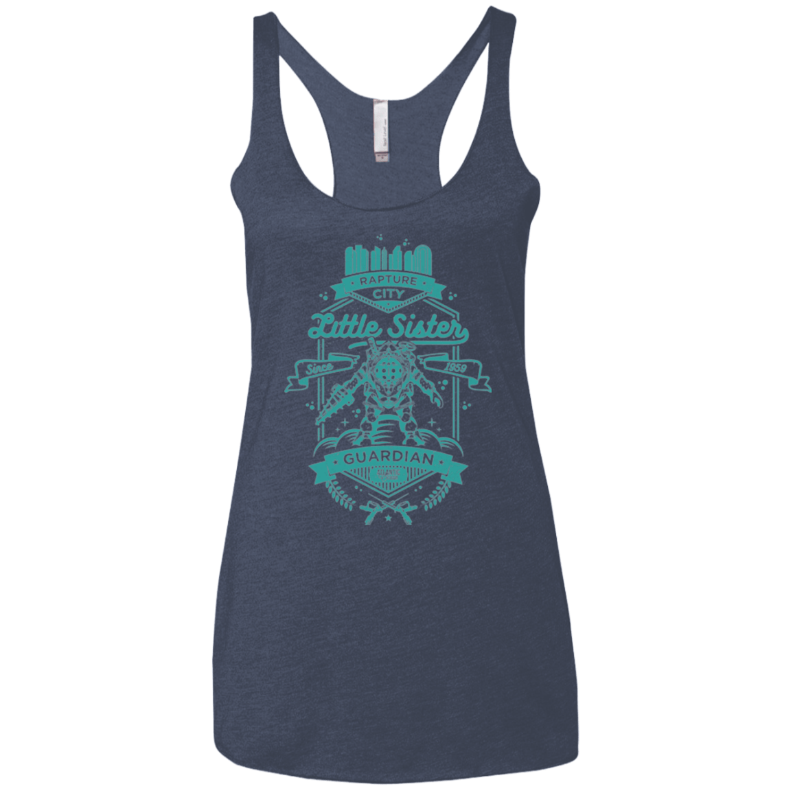 T-Shirts Vintage Navy / X-Small Little Sister Protector Women's Triblend Racerback Tank