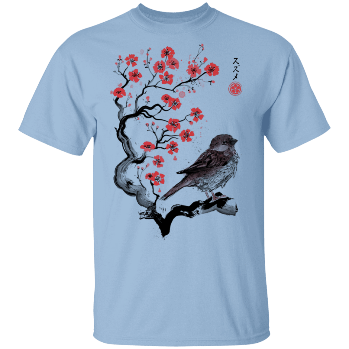 T-Shirts Light Blue / S Little Sparrow sumi-e T-Shirt