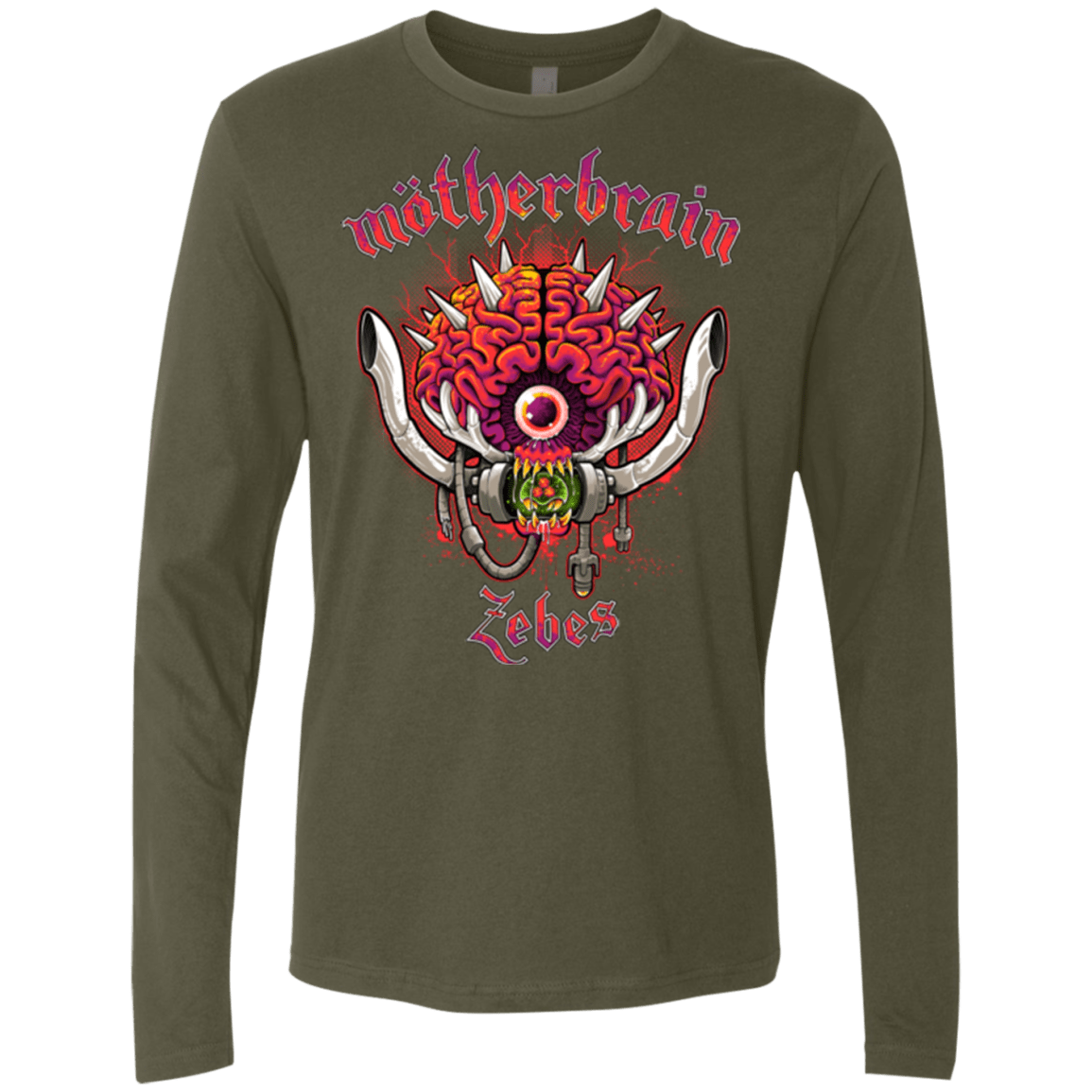 T-Shirts Military Green / Small Live From Zebes Men's Premium Long Sleeve