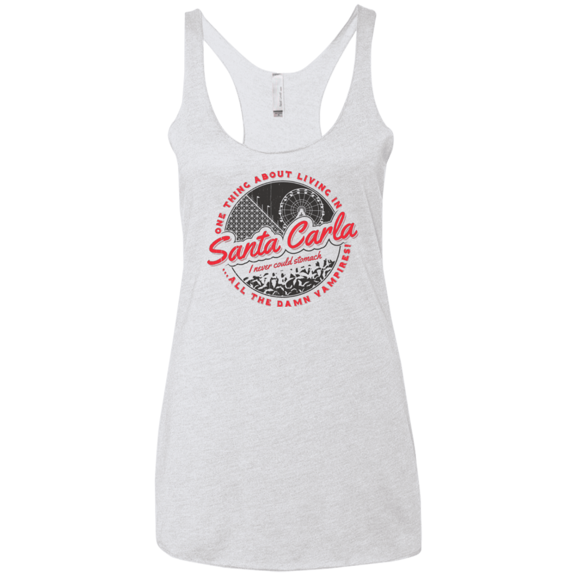T-Shirts Heather White / X-Small Living in Santa Carla Women's Triblend Racerback Tank