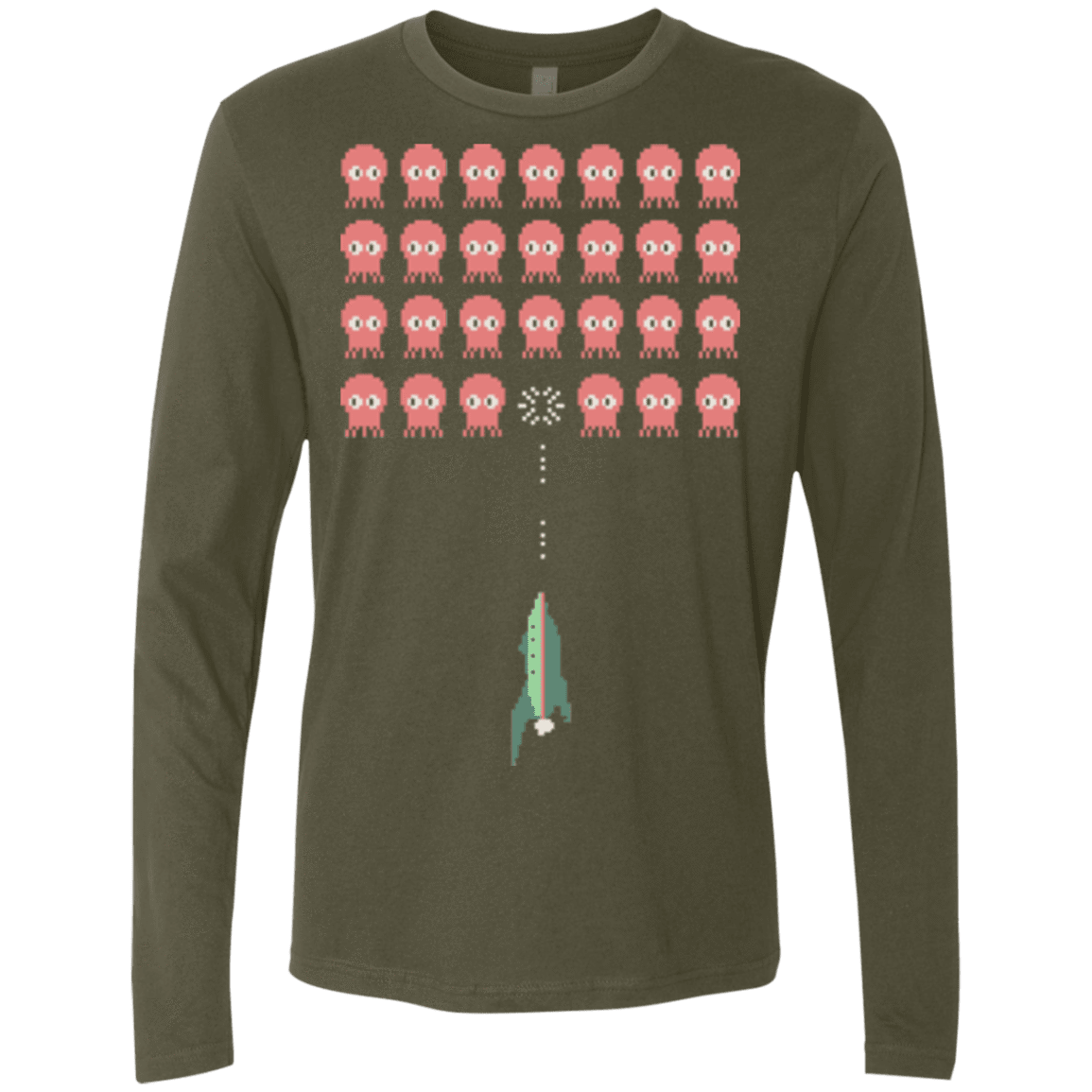 T-Shirts Military Green / Small Lobster invaders Men's Premium Long Sleeve