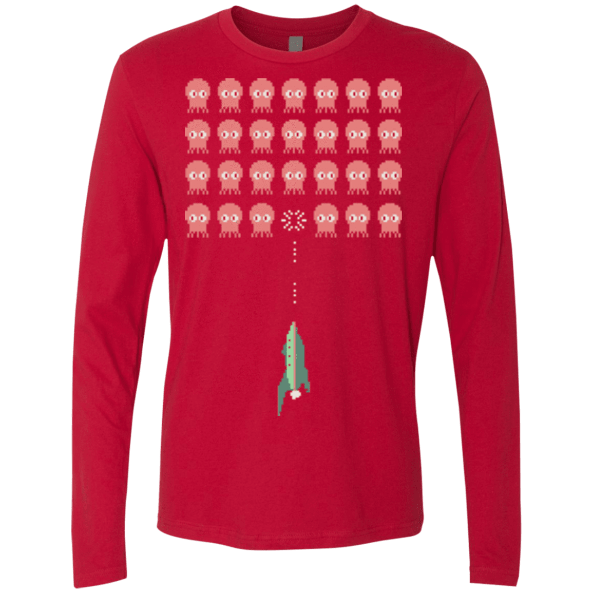 T-Shirts Red / Small Lobster invaders Men's Premium Long Sleeve