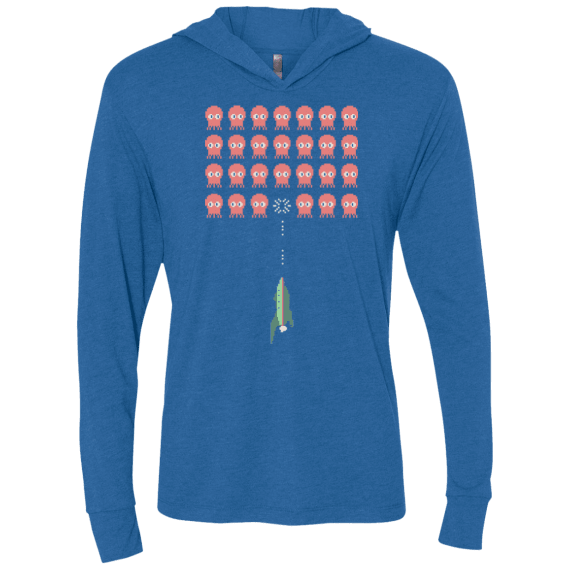 T-Shirts Vintage Royal / X-Small Lobster invaders Triblend Long Sleeve Hoodie Tee