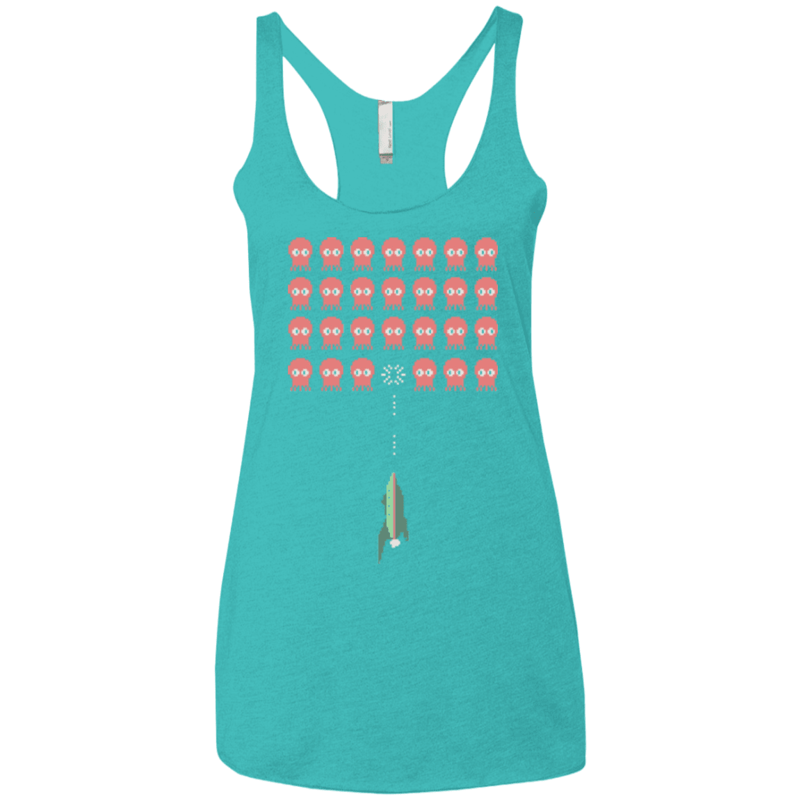 T-Shirts Tahiti Blue / X-Small Lobster invaders Women's Triblend Racerback Tank