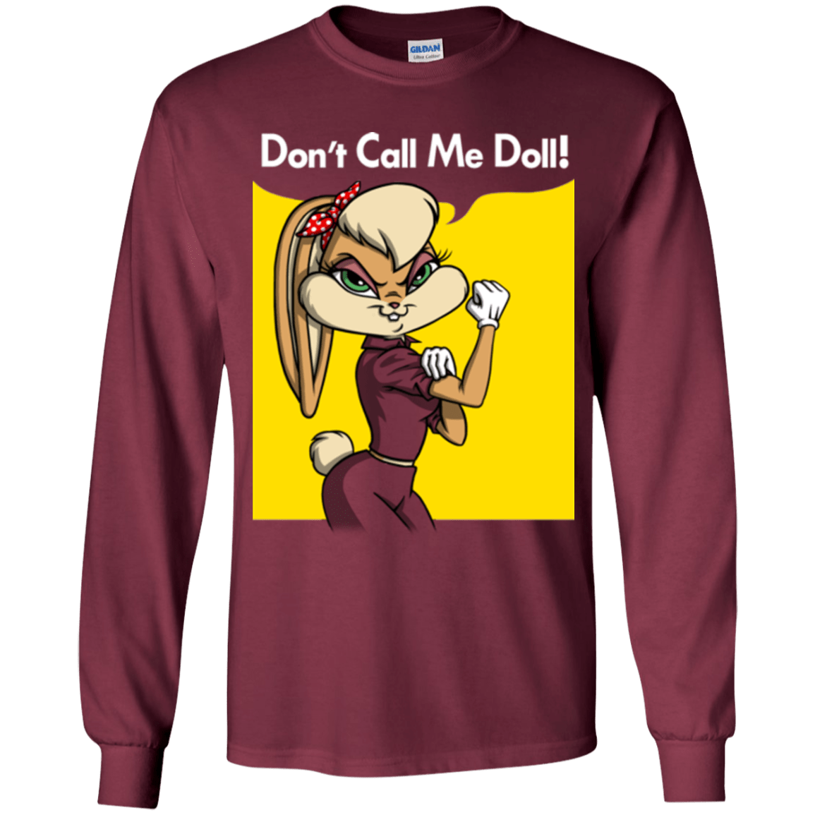 T-Shirts Maroon / YS Lola Dont Call me Doll Youth Long Sleeve T-Shirt
