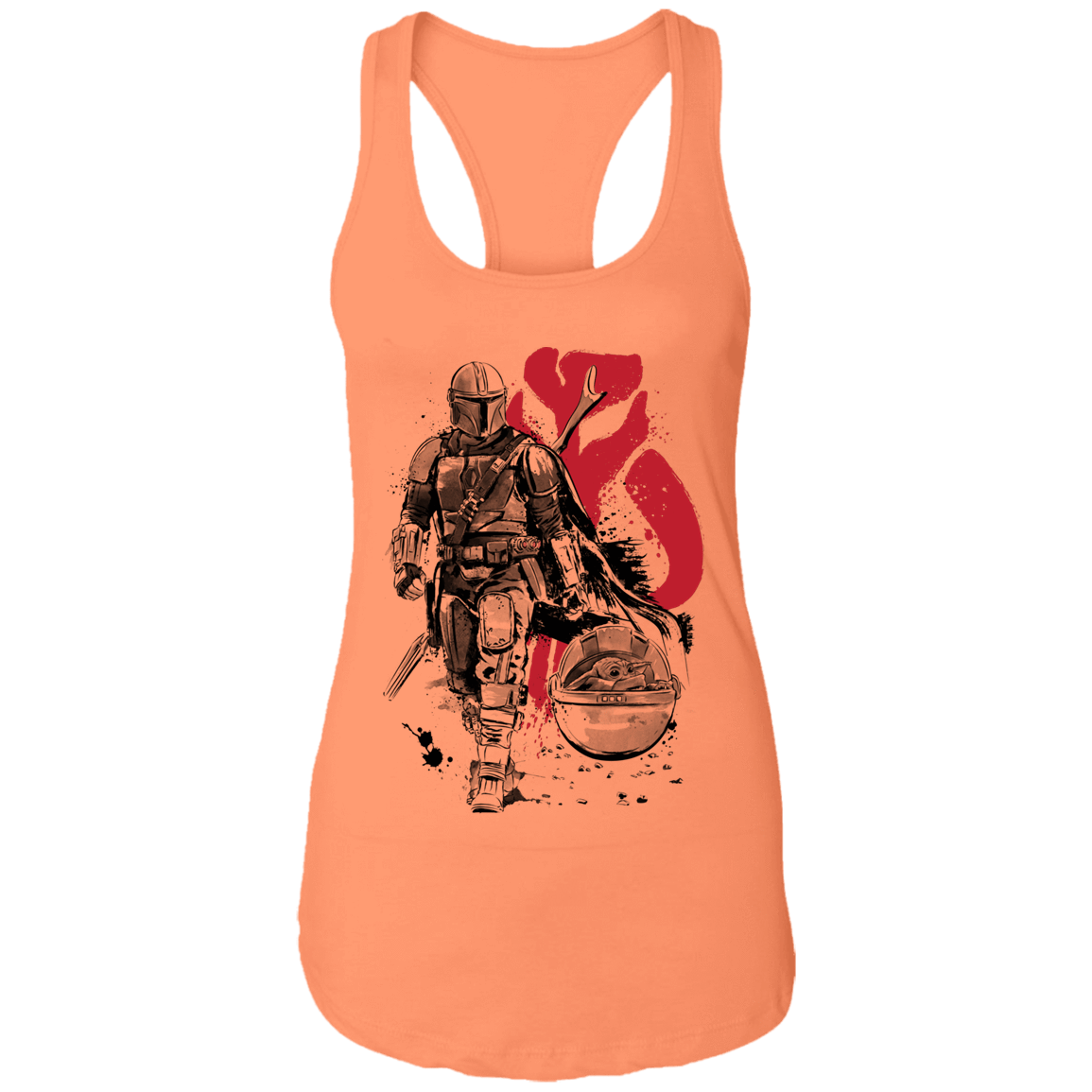T-Shirts Light Orange / X-Small Lone Hunter and Cub Women's Premium Racerback Tank