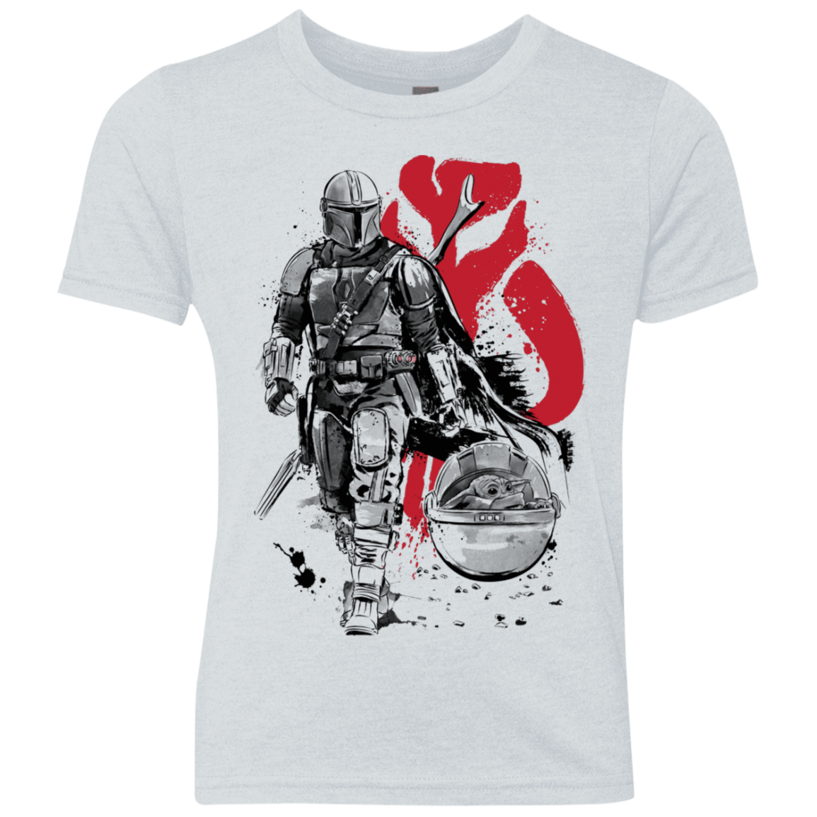 T-Shirts Heather White / YXS Lone Hunter and Cub Youth Triblend T-Shirt