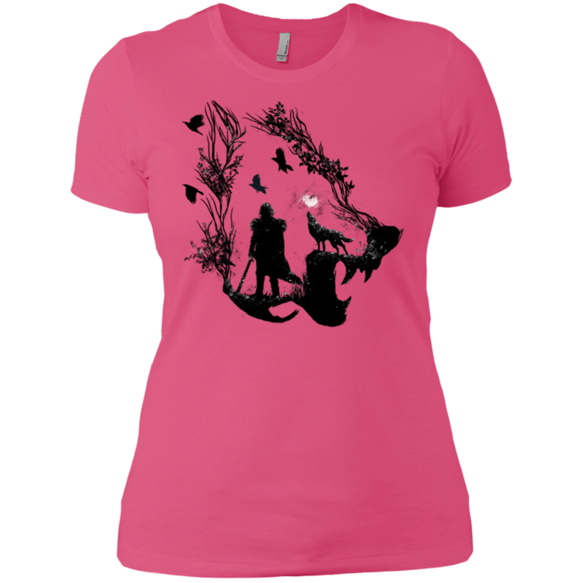 T-Shirts Hot Pink / X-Small Lone wolf Women's Premium T-Shirt