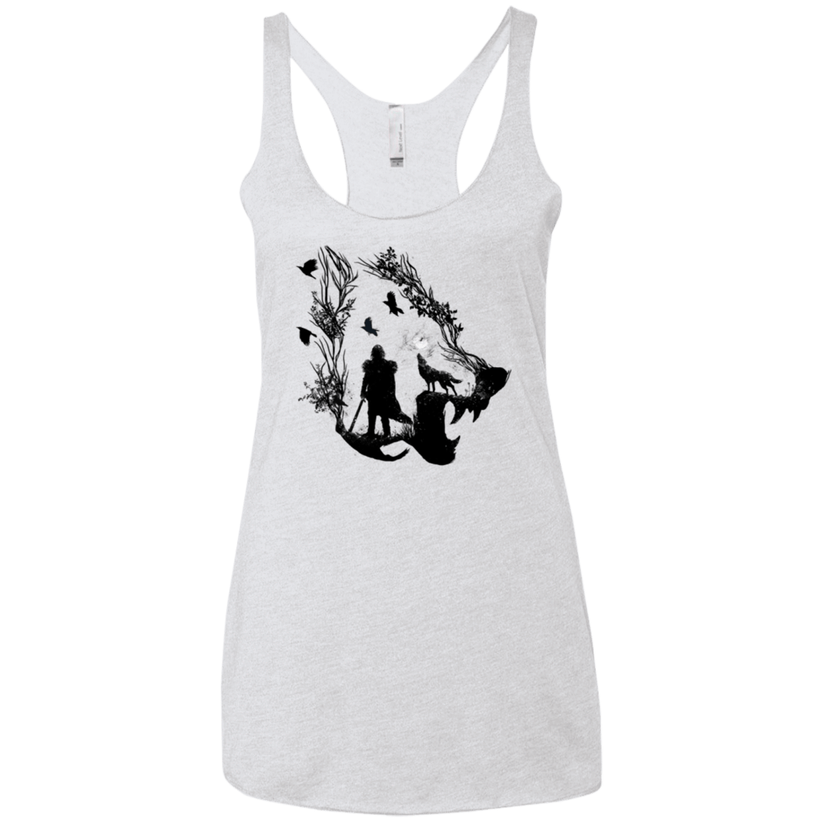 T-Shirts Heather White / X-Small Lone wolf Women's Triblend Racerback Tank