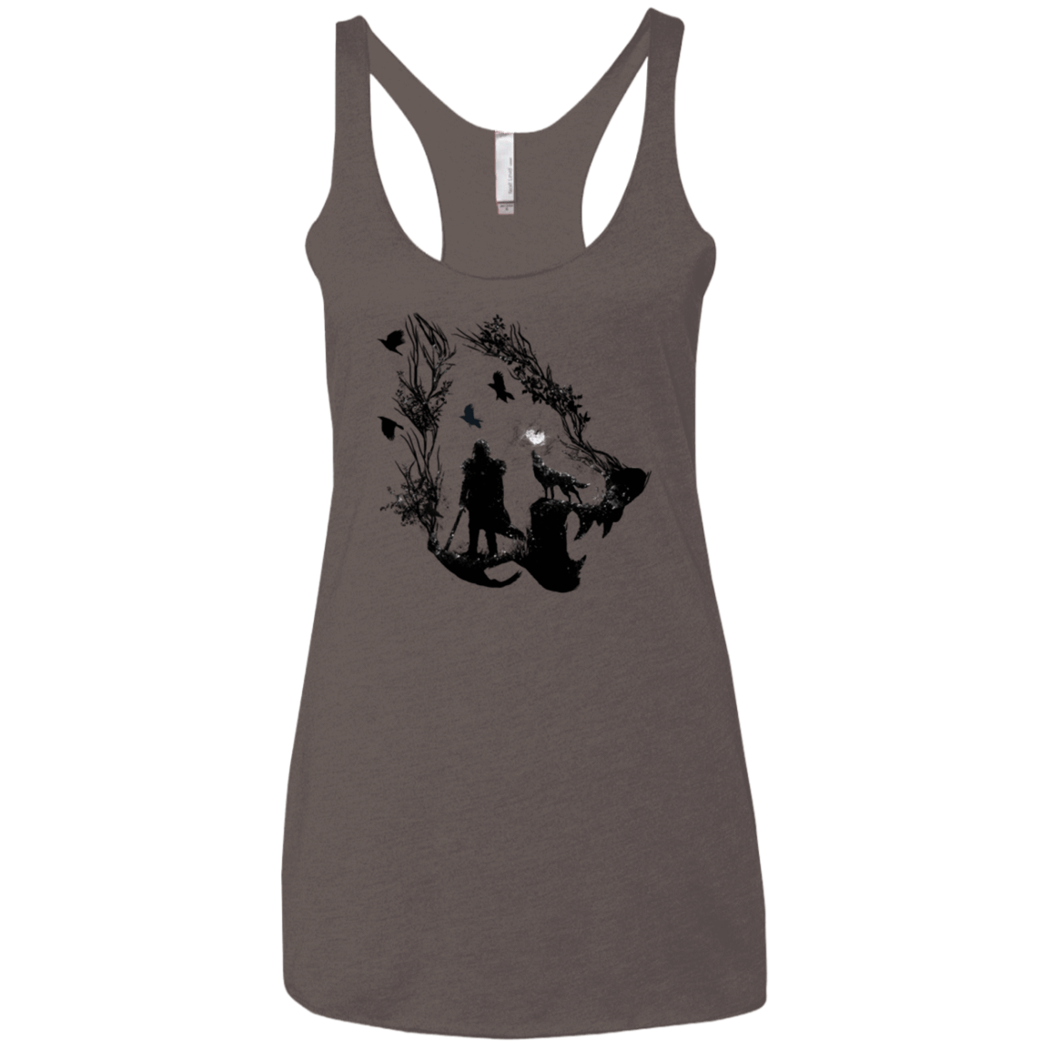T-Shirts Macchiato / X-Small Lone wolf Women's Triblend Racerback Tank