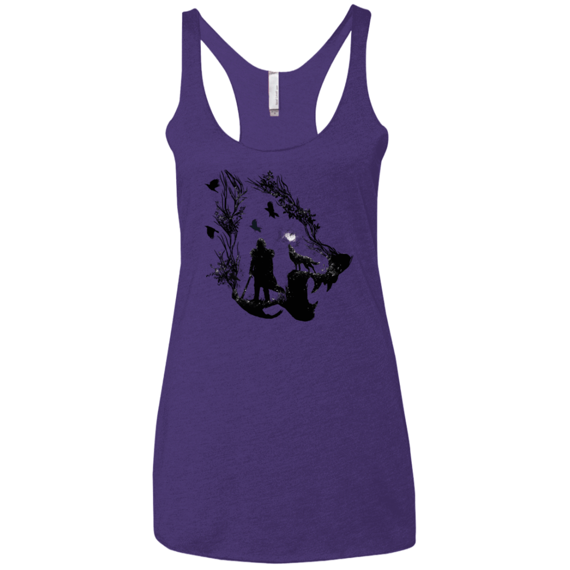 T-Shirts Purple / X-Small Lone wolf Women's Triblend Racerback Tank