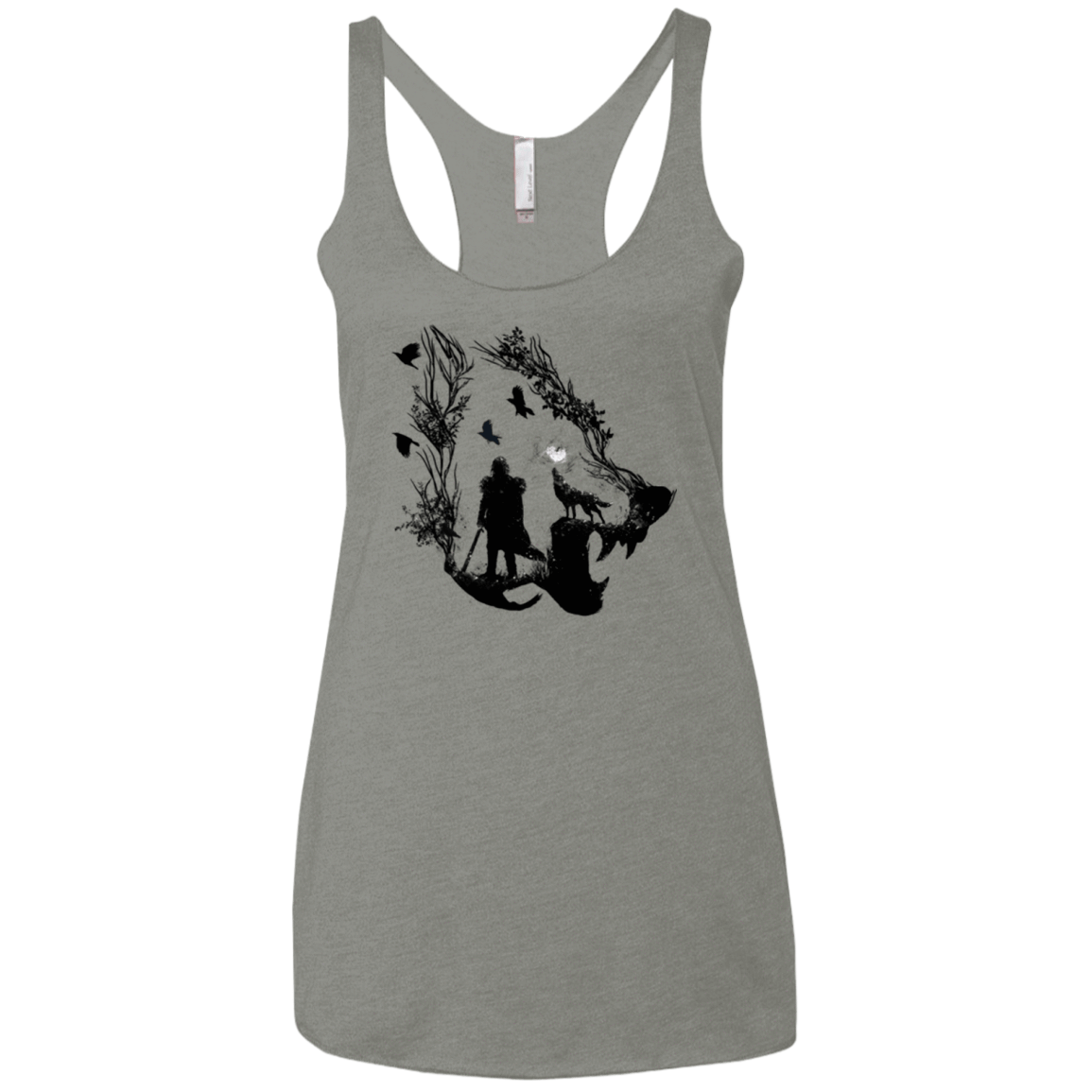 T-Shirts Venetian Grey / X-Small Lone wolf Women's Triblend Racerback Tank