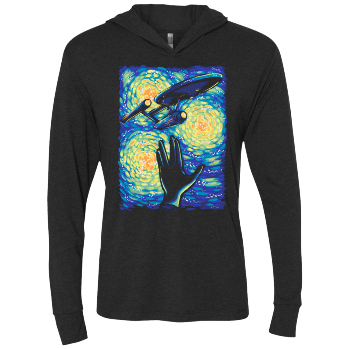 T-Shirts Vintage Black / X-Small Longue Vie Et Prospérité Triblend Long Sleeve Hoodie Tee