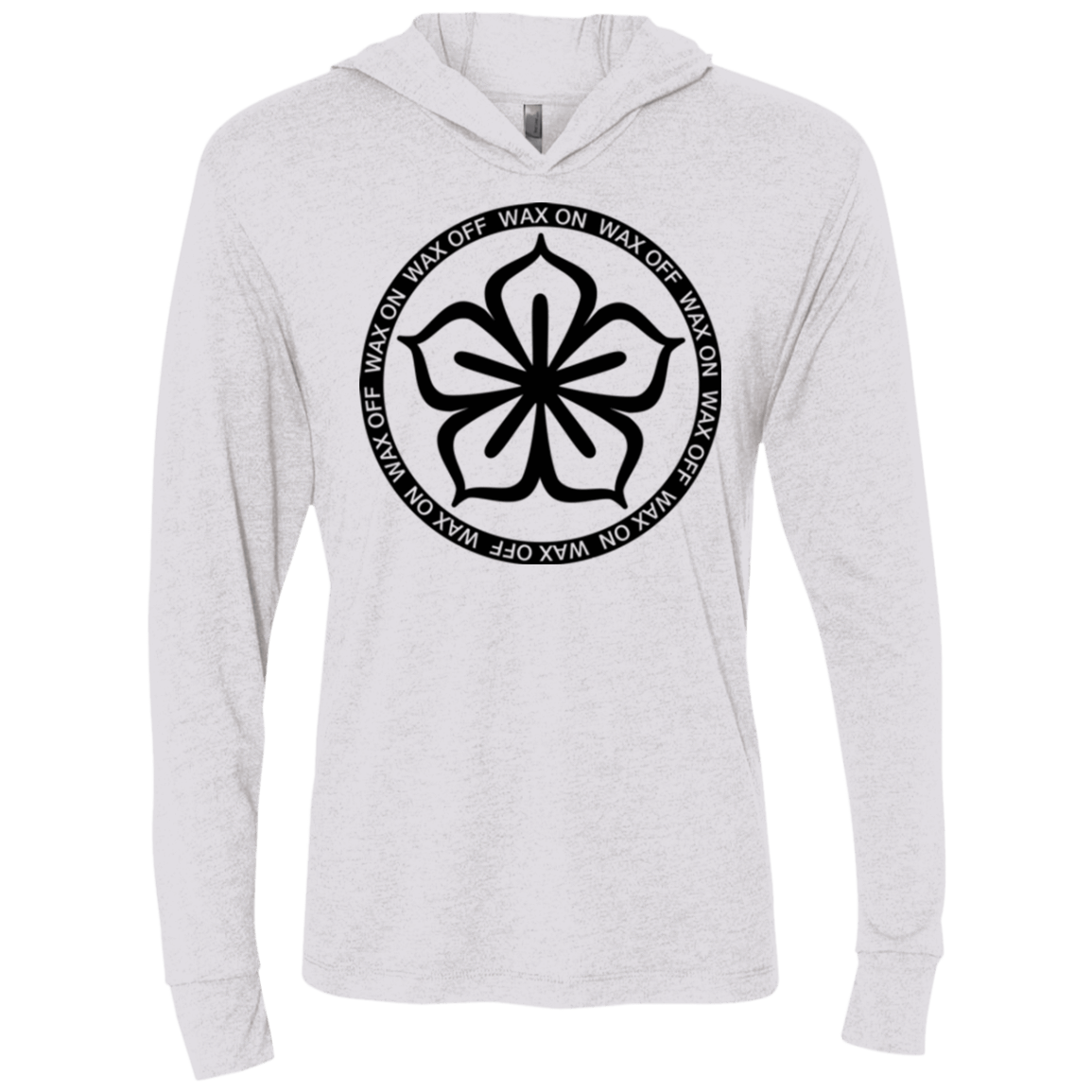T-Shirts Heather White / X-Small Lotus Flower Triblend Long Sleeve Hoodie Tee