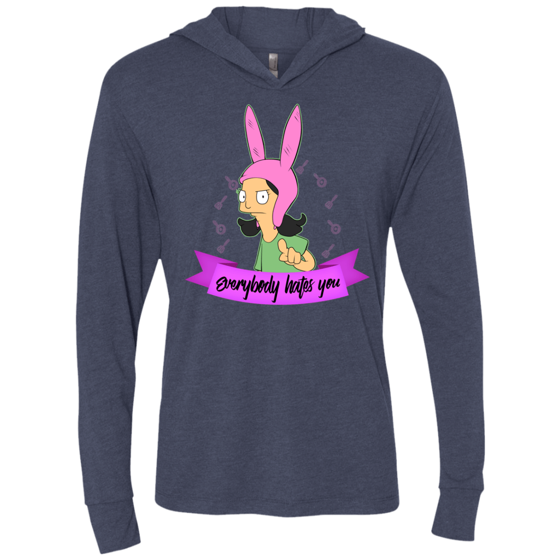 T-Shirts Vintage Navy / X-Small Louise Everybody Triblend Long Sleeve Hoodie Tee