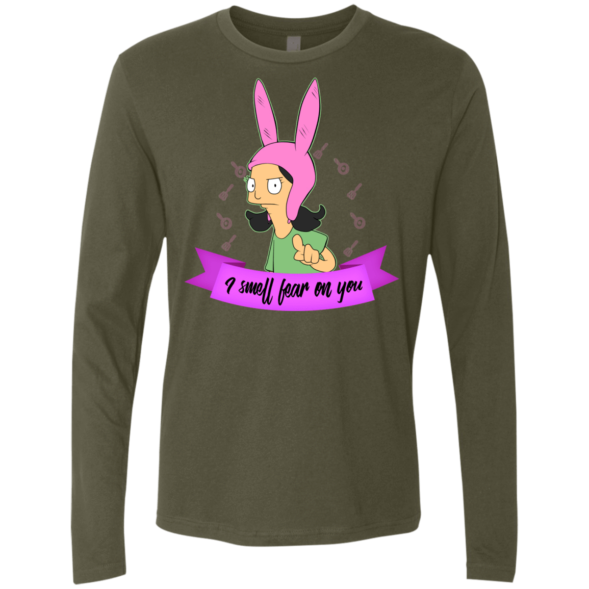 T-Shirts Military Green / Small Louise Smell Fear Men's Premium Long Sleeve