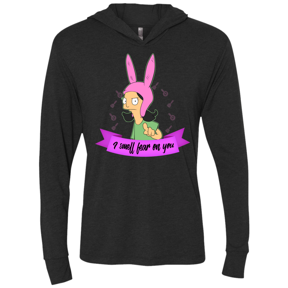 T-Shirts Vintage Black / X-Small Louise Smell Fear Triblend Long Sleeve Hoodie Tee