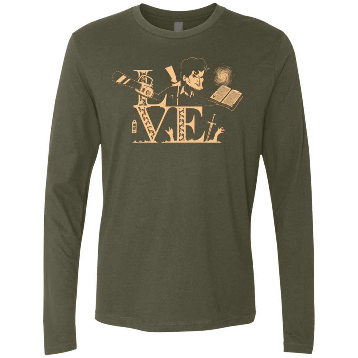 T-Shirts Military Green / Small Love Ash Men's Premium Long Sleeve