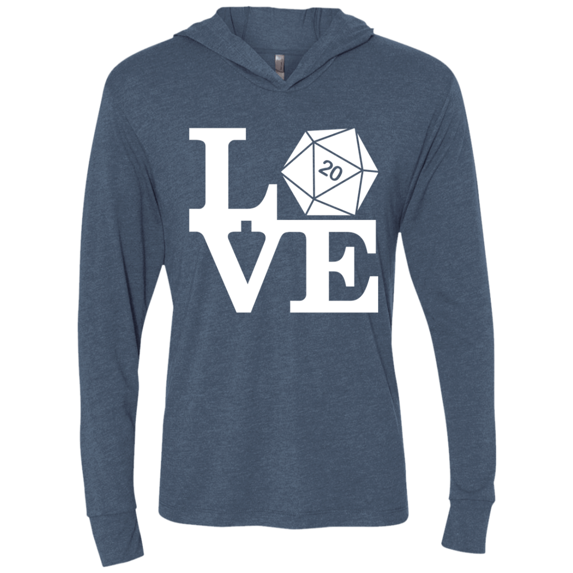 T-Shirts Indigo / X-Small Love D20 Triblend Long Sleeve Hoodie Tee