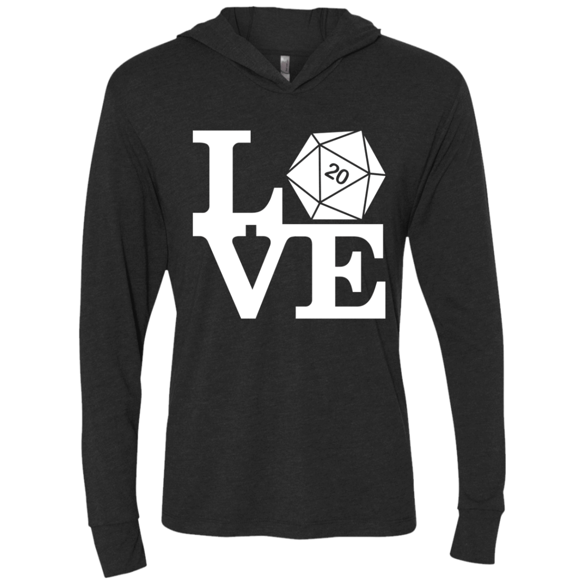 T-Shirts Vintage Black / X-Small Love D20 Triblend Long Sleeve Hoodie Tee
