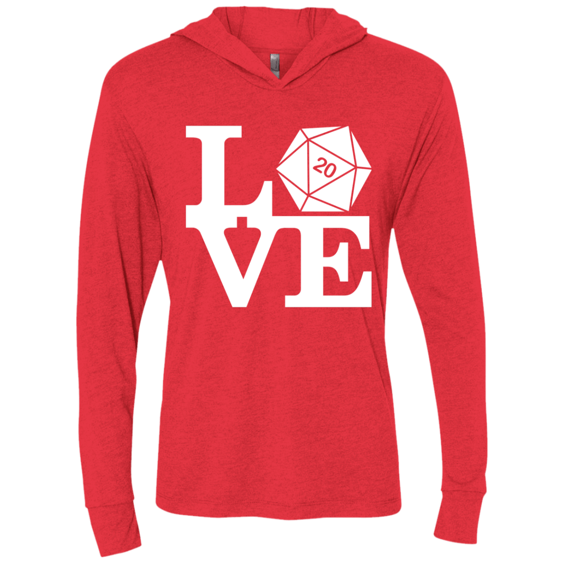 T-Shirts Vintage Red / X-Small Love D20 Triblend Long Sleeve Hoodie Tee