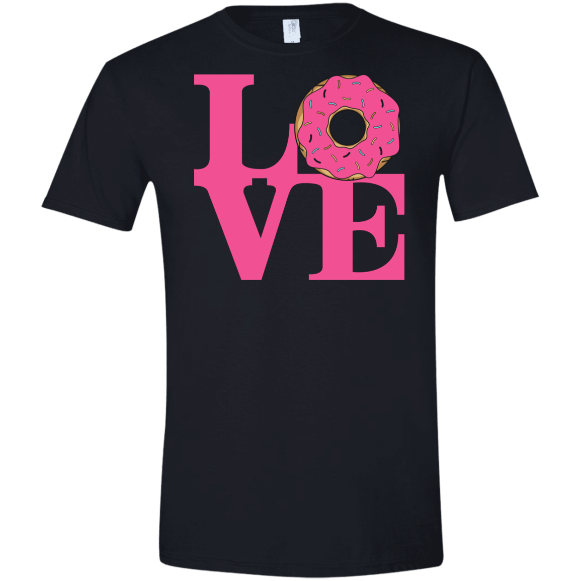T-Shirts Black / X-Small Love Donut Men's Semi-Fitted Softstyle