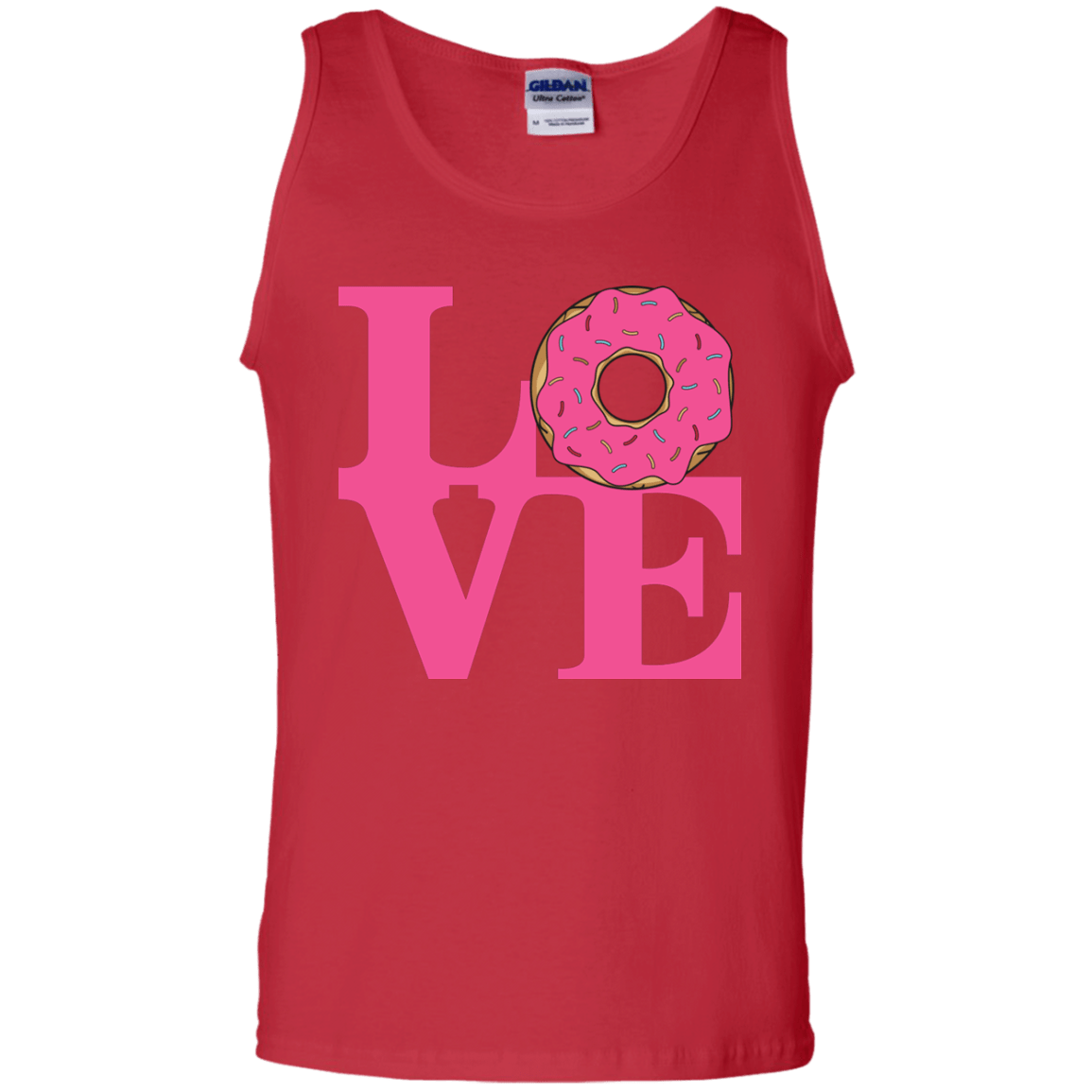 T-Shirts Red / S Love Donut Men's Tank Top
