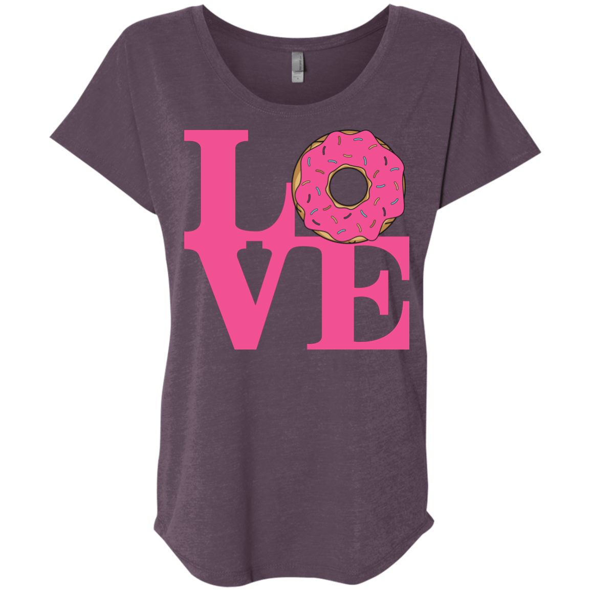 T-Shirts Vintage Purple / X-Small Love Donut Triblend Dolman Sleeve