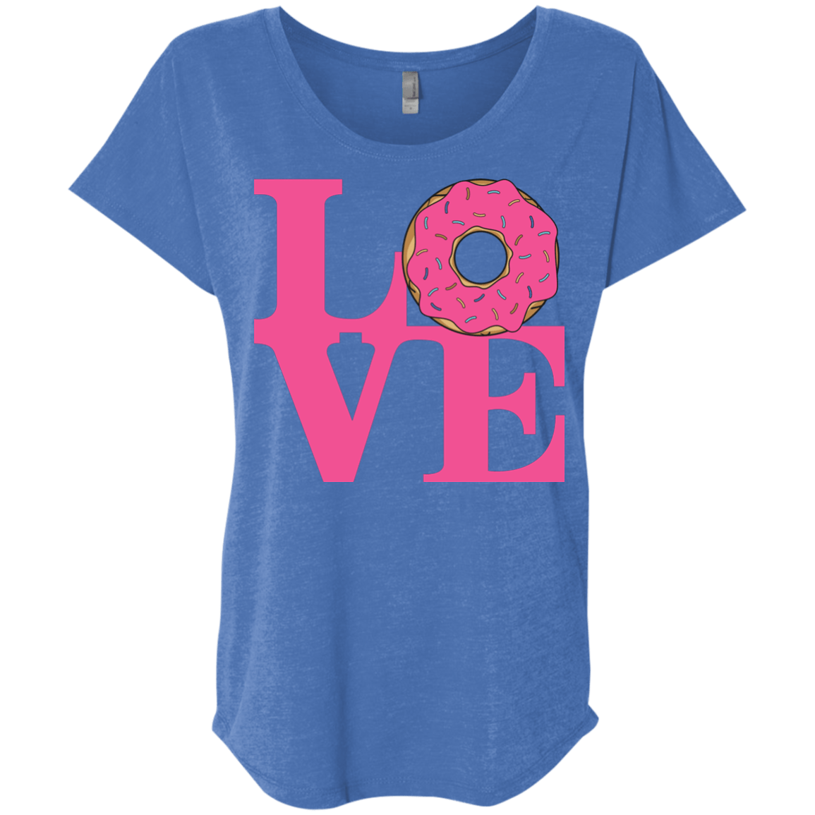 T-Shirts Vintage Royal / X-Small Love Donut Triblend Dolman Sleeve