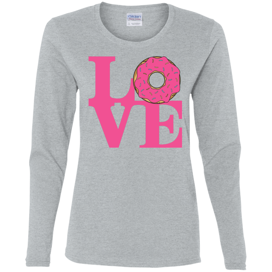 T-Shirts Sport Grey / S Love Donut Women's Long Sleeve T-Shirt
