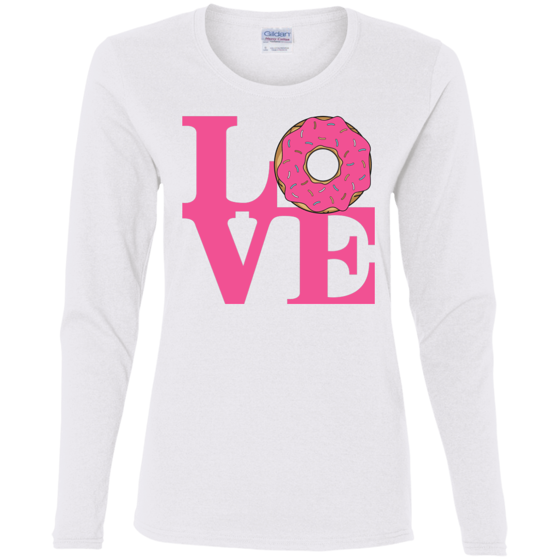 T-Shirts White / S Love Donut Women's Long Sleeve T-Shirt