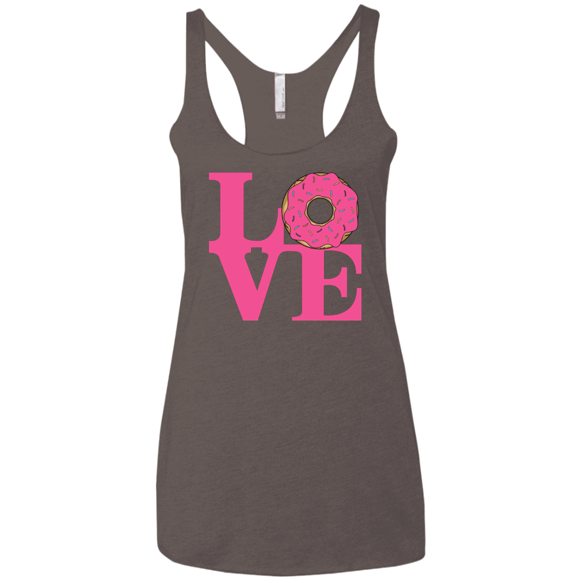 T-Shirts Macchiato / X-Small Love Donut Women's Triblend Racerback Tank