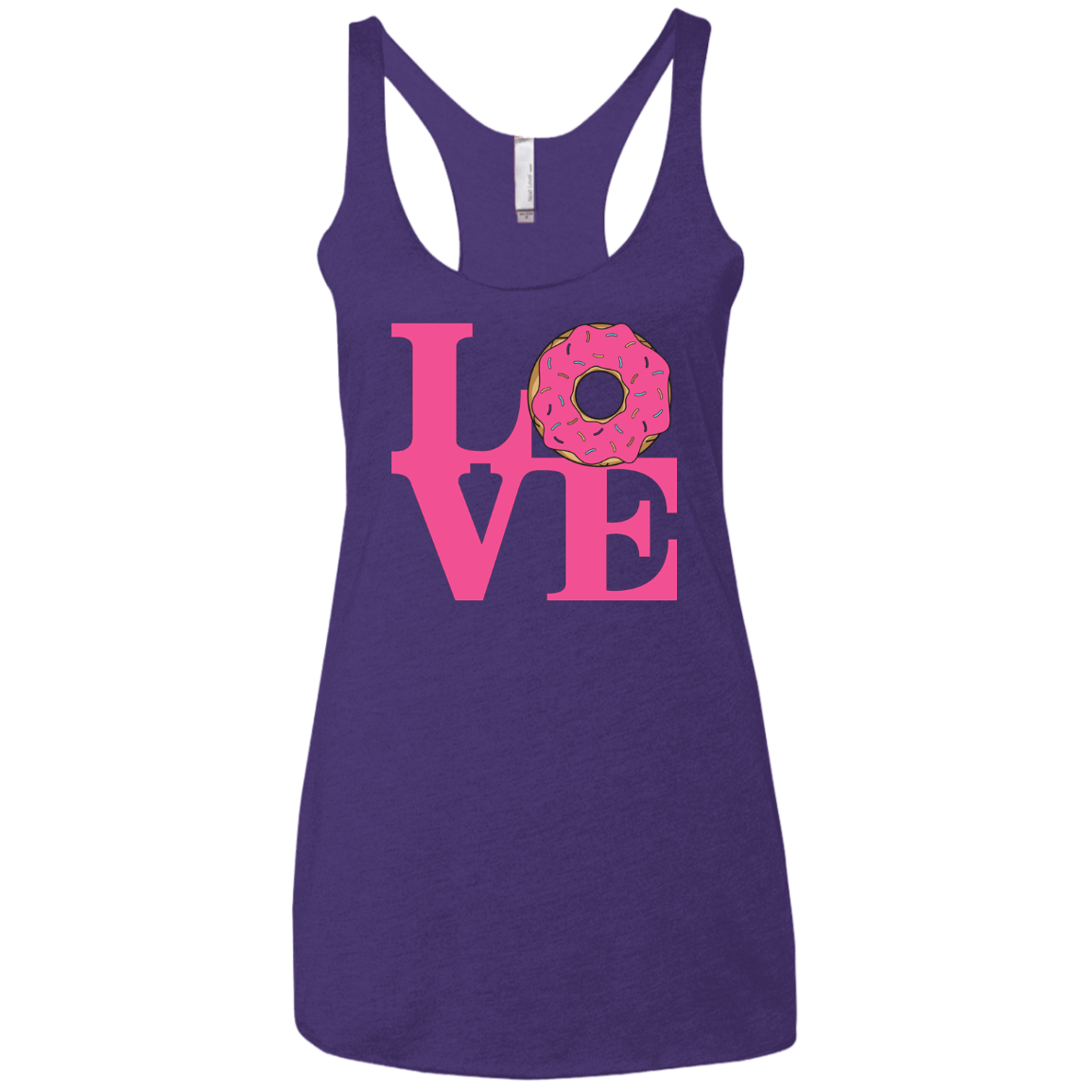 T-Shirts Purple Rush / X-Small Love Donut Women's Triblend Racerback Tank