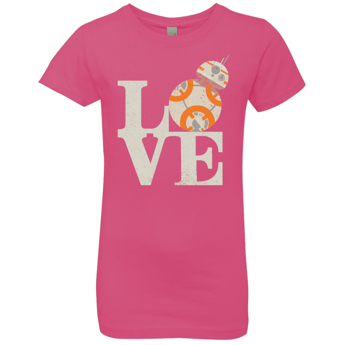 T-Shirts Hot Pink / YXS Love Droids Girls Premium T-Shirt