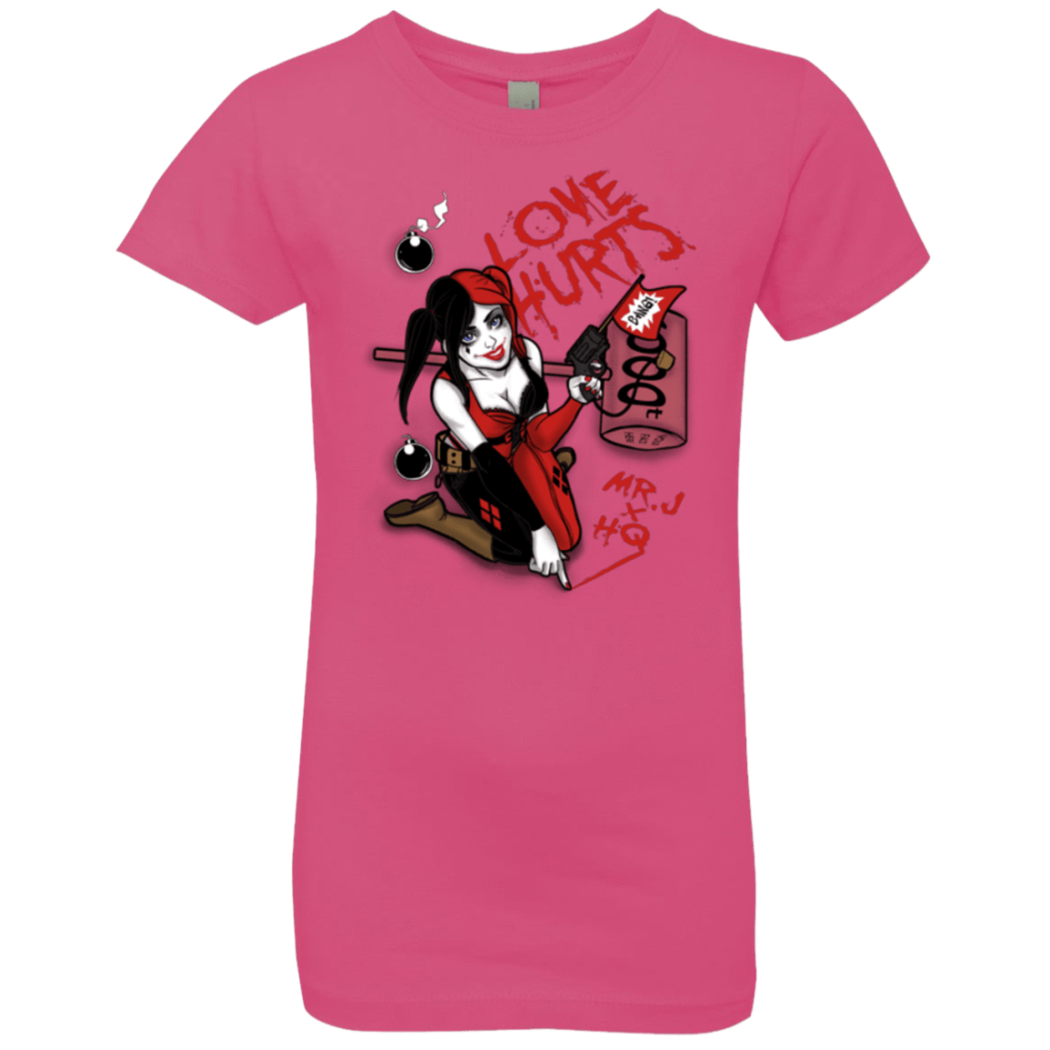 T-Shirts Hot Pink / YXS Love Hurts Girls Premium T-Shirt