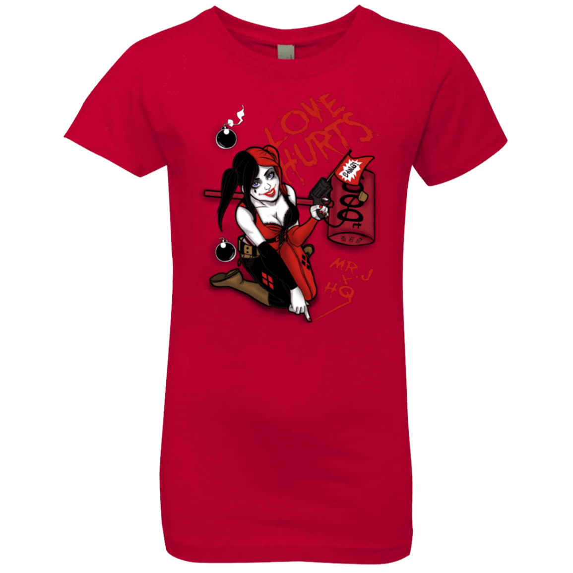 T-Shirts Red / YXS Love Hurts Girls Premium T-Shirt