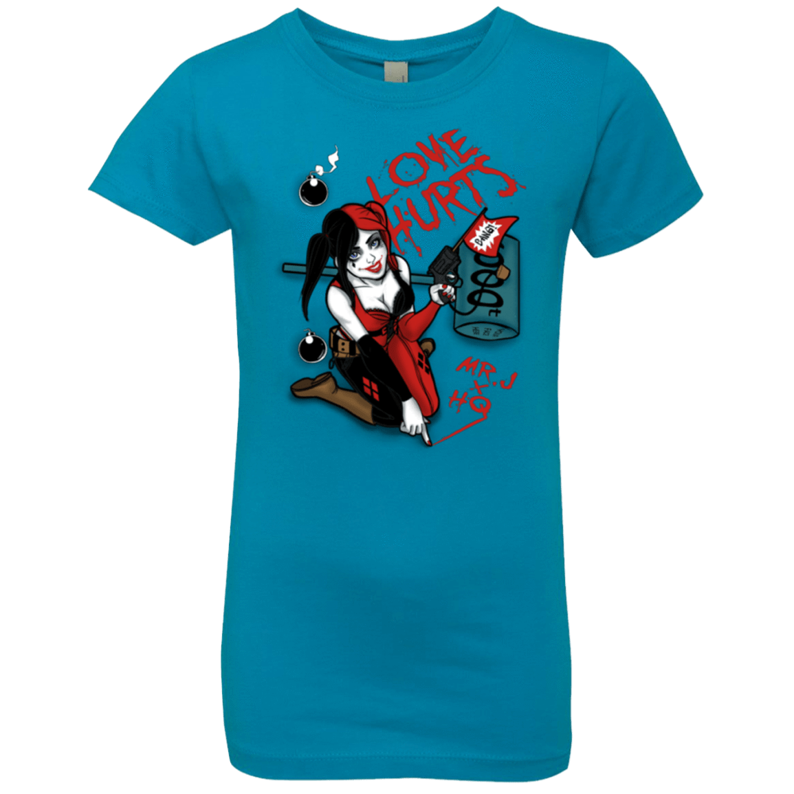 T-Shirts Turquoise / YXS Love Hurts Girls Premium T-Shirt