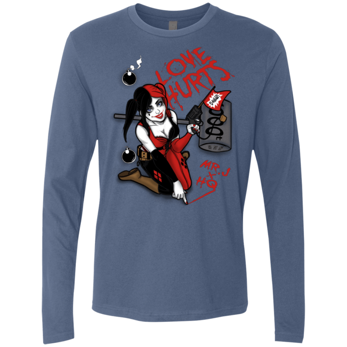 T-Shirts Indigo / Small Love Hurts Men's Premium Long Sleeve