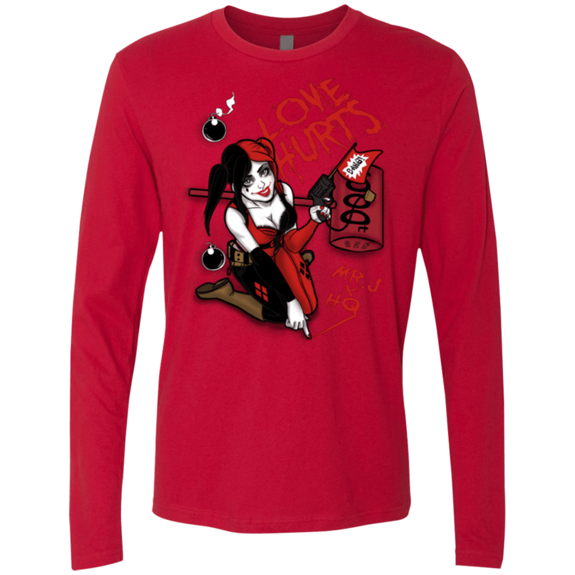 T-Shirts Red / Small Love Hurts Men's Premium Long Sleeve