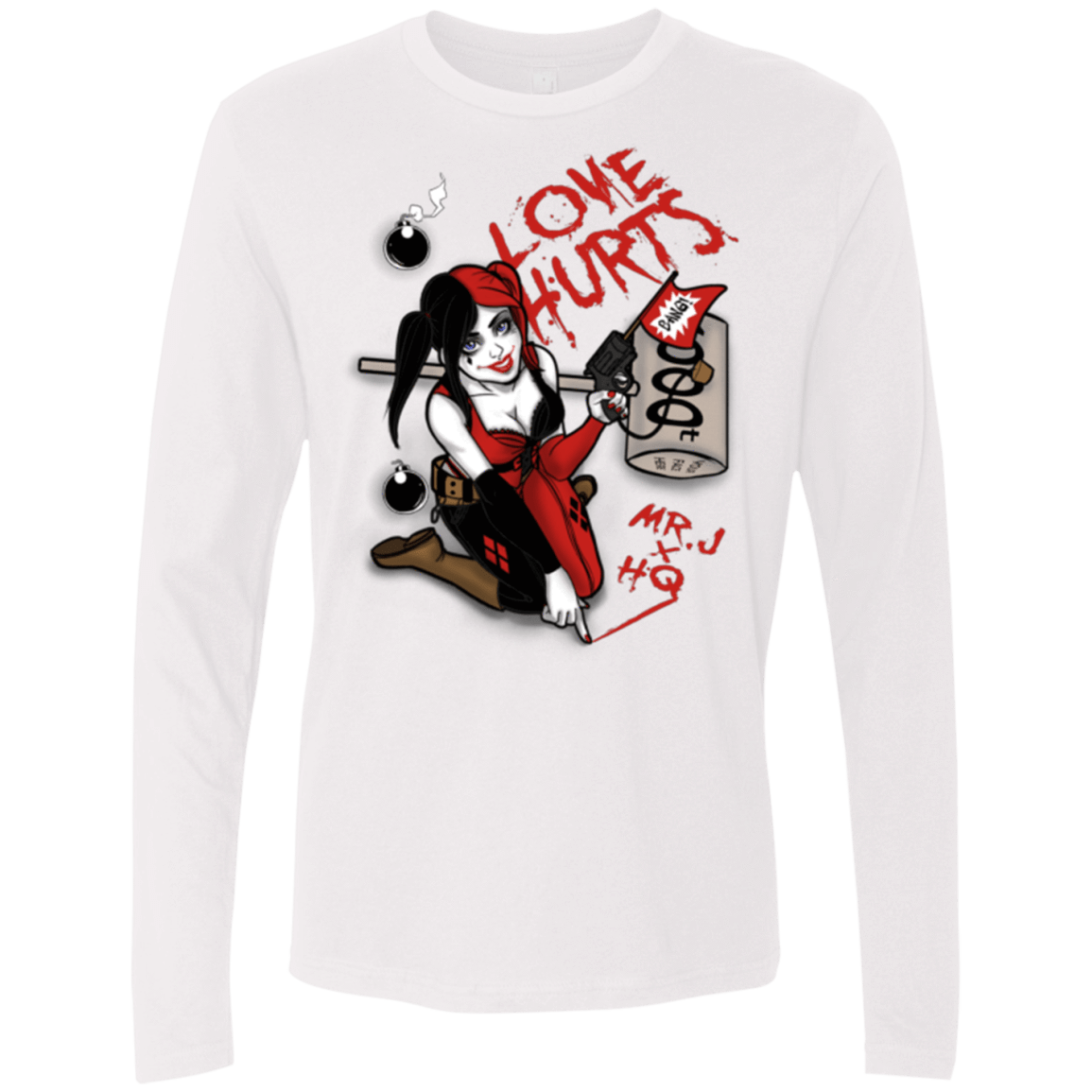 T-Shirts White / Small Love Hurts Men's Premium Long Sleeve