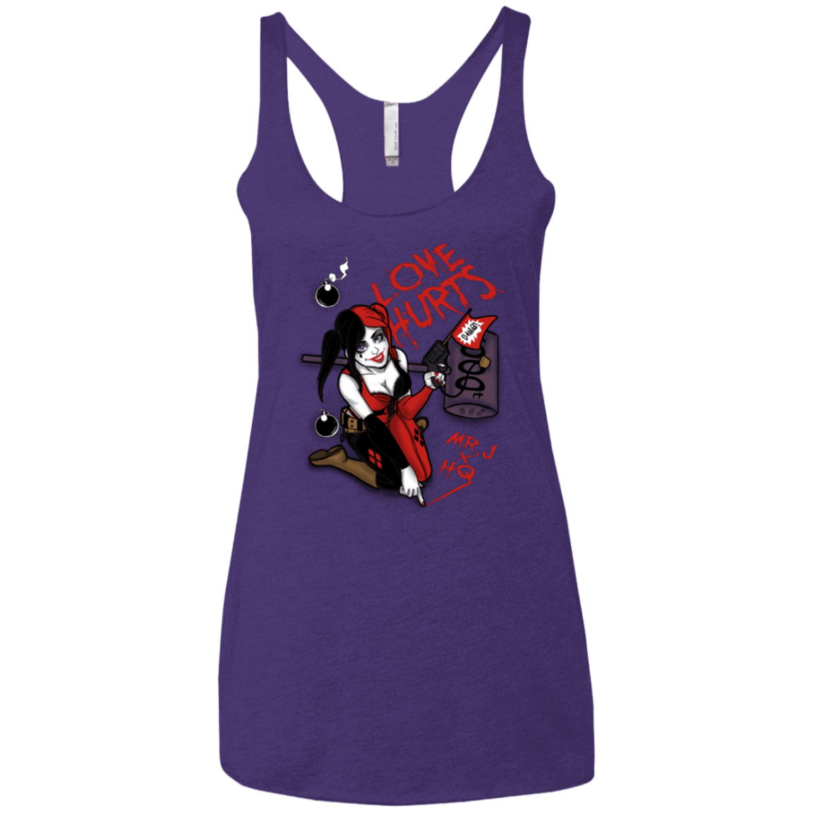 T-Shirts Purple / X-Small Love Hurts Women's Triblend Racerback Tank