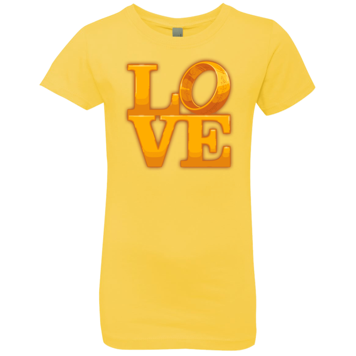 T-Shirts Vibrant Yellow / YXS LOVE Lotr Ring Girls Premium T-Shirt