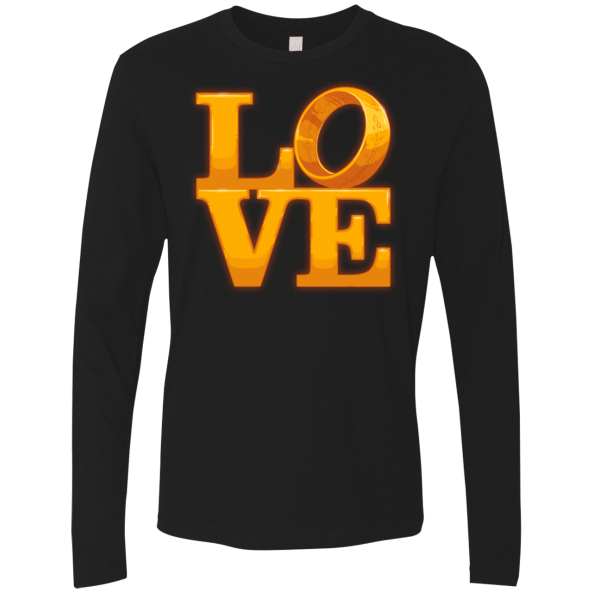 T-Shirts Black / Small LOVE Lotr Ring Men's Premium Long Sleeve