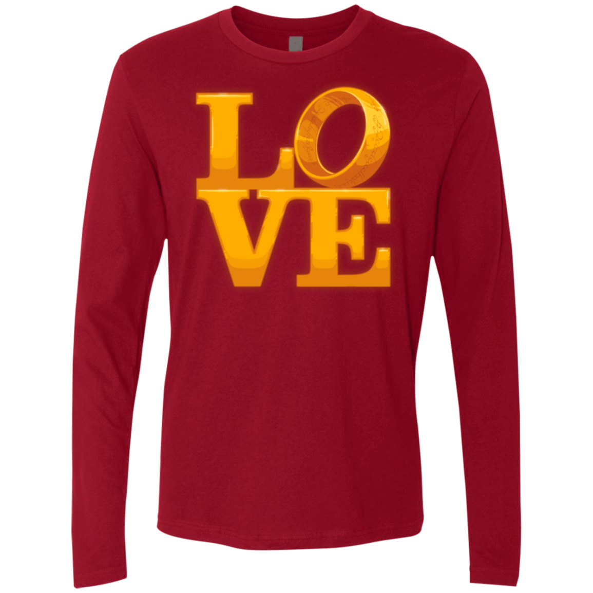T-Shirts Cardinal / Small LOVE Lotr Ring Men's Premium Long Sleeve